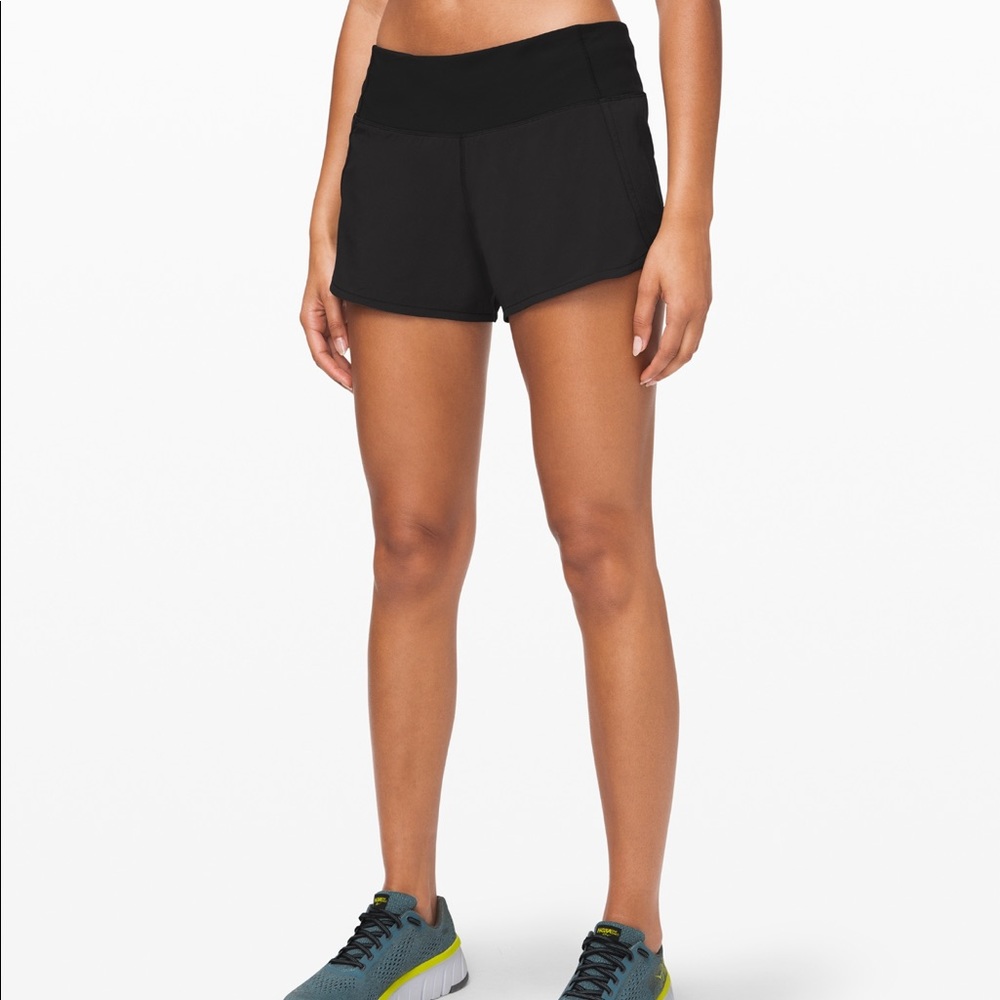 lululemon athletica Black Athletic Shorts with Wide Waistband